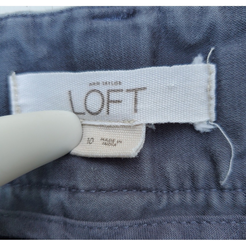 Loft Pants Womens Size 10 Gray Straight Leg Chino Cotton Stretch Casual Workwear - Picture 7 of 9